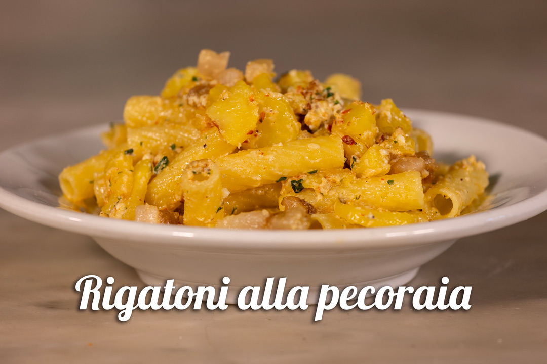 Le ricette del convento  Ricetta rigatoni alla pecoraia